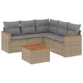 Miniatyrbillede 2 af 10: havesofasæt 6 dele med hynder polyrattan beige