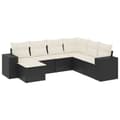 Miniatyrbillede 2 af 3: sofasæt til haven 7 dele med hynder polyrattan sort