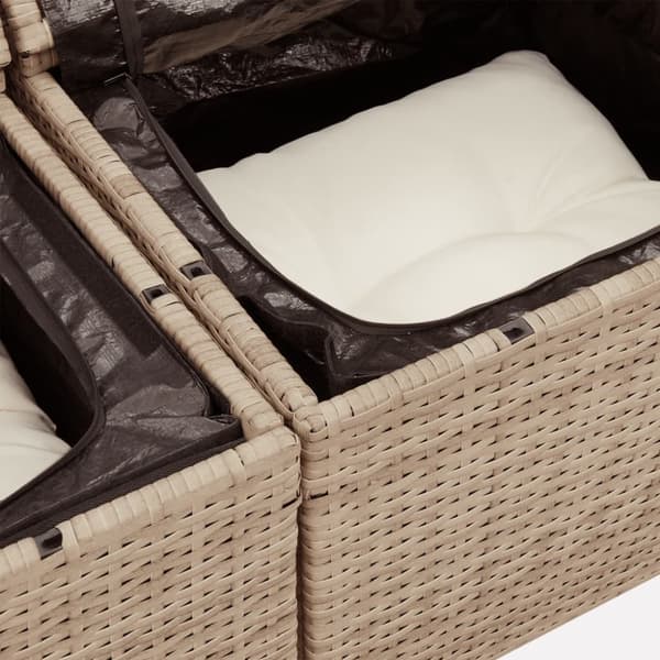 sofasæt til haven 8 dele med hynder polyrattan beige