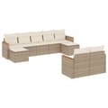 Miniatyrbillede 2 af 3: sofasæt til haven 9 dele med hynder polyrattan beige