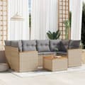 Miniatyrbillede 1 af 3: sofasæt til haven 7 dele med hynder polyrattan beige
