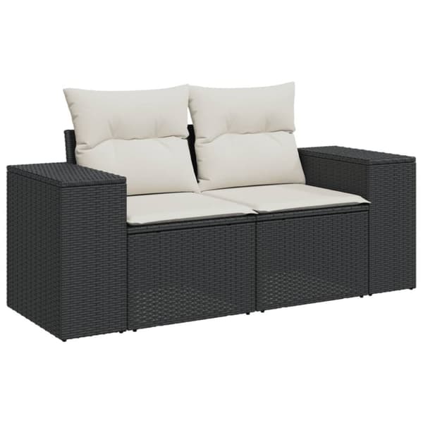 sofasæt til haven 9 dele med hynder polyrattan sort