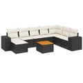 Miniatyrbillede 2 af 10: sofasæt til haven 9 dele med hynder polyrattan sort