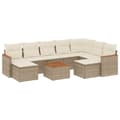 Miniatyrbillede 2 af 10: sofasæt til haven 10 dele med hynder polyrattan beige
