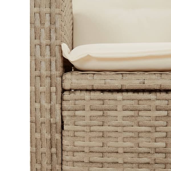 Matgrupp för trädgården med dynor 7 delar beige konstrotting