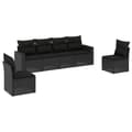 Miniatyrbillede 2 af 3: sofasæt til haven 6 dele med hynder polyrattan sort