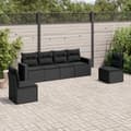 Miniatyrbillede 1 af 3: sofasæt til haven 6 dele med hynder polyrattan sort