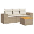 Miniatyrbillede 2 af 3: sofasæt til haven 4 dele med hynder polyrattan beige