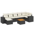 Miniatyrbillede 2 af 10: sofasæt til haven 8 dele med hynder polyrattan sort