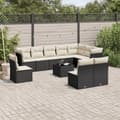 Miniatyrbillede 1 af 9: sofasæt til haven 11 dele med hynder polyrattan sort