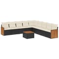Miniatyrbillede 2 af 3: sofasæt til haven 10 dele med hynder polyrattan sort