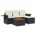 Miniatyrbillede 2 af 3: sofasæt til haven 5 dele med hynder polyrattan sort