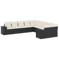 Miniatyrbillede 2 af 3: sofasæt til haven 10 dele med hynder polyrattan sort