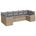 Miniatyrbillede 2 af 3: sofasæt til haven 7 dele med hynder polyrattan beige