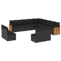 Miniatyrbillede 2 af 3: sofasæt til haven 13 dele med hynder polyrattan sort