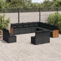 Miniatyrbillede 1 af 3: sofasæt til haven 13 dele med hynder polyrattan sort