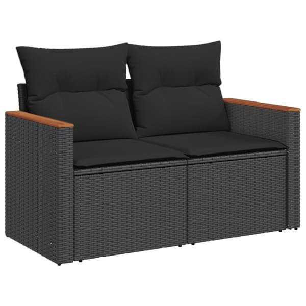 sofasæt til haven 5 dele med hynder polyrattan sort