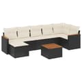 Miniatyrbillede 2 af 3: sofasæt til haven 8 dele med hynder polyrattan sort