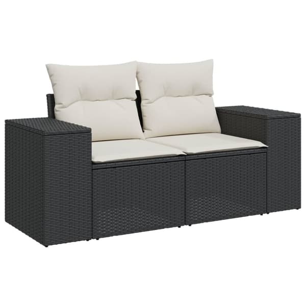 sofasæt til haven 11 dele med hynder polyrattan sort