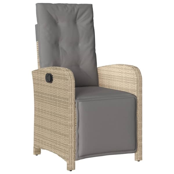 spisebordssæt til haven 5 dele med hynder polyrattan beige