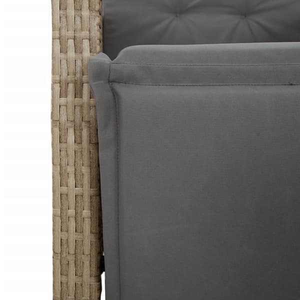 spisebordssæt til haven 5 dele med hynder polyrattan beige