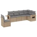 Miniatyrbillede 2 af 3: sofasæt til haven 6 dele med hynder polyrattan beige