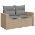 Miniatyrbillede 10 af 10: havesofasæt 10 dele med hynder polyrattan beige