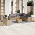 Miniatyrbillede 1 af 10: havesofasæt 10 dele med hynder polyrattan beige