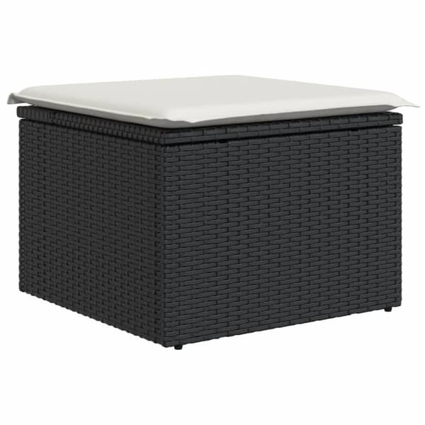 sofasæt til haven 7 dele med hynder polyrattan sort