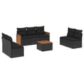 Miniatyrbillede 2 af 3: sofasæt til haven 8 dele med hynder polyrattan sort