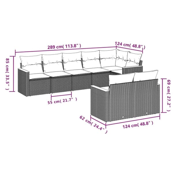 sofasæt til haven 8 dele med hynder polyrattan beige