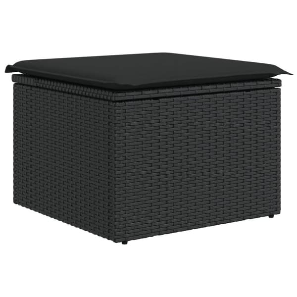 sofasæt til haven 5 dele med hynder polyrattan sort