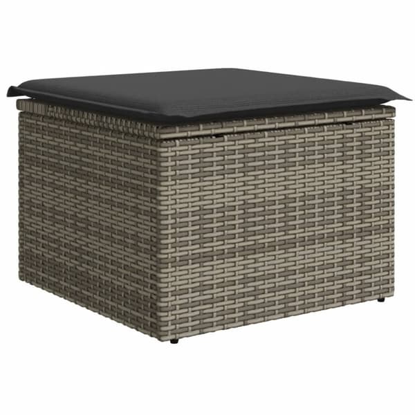 sofasæt 5 dele med hynder polyrattan grå