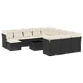 Miniatyrbillede 2 af 3: sofasæt til haven 13 dele med hynder polyrattan sort