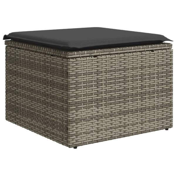 sofasæt 5 dele med hynder polyrattan grå