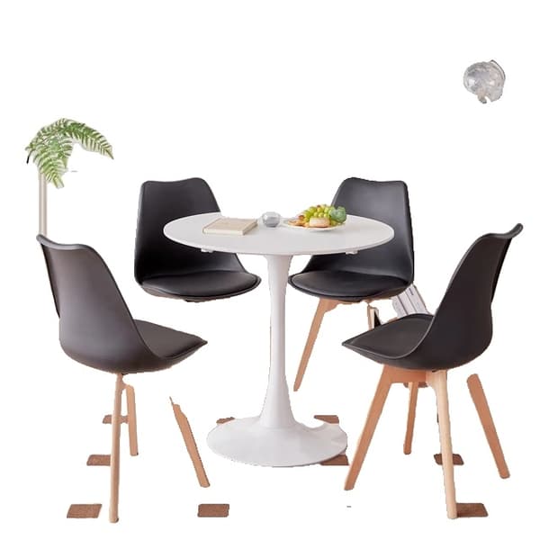 Rundt spisebordssæt, nordisk design, multifunktionelt, Sorte spisesæt Black Dining Sets