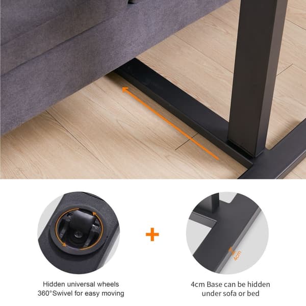 Overbed Bedside Table, Justerbar Højde, Kraftig Konstruktion
