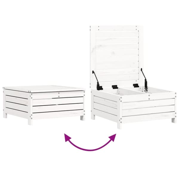 sofasæt til haven 7 dele massivt fyrretræ hvid