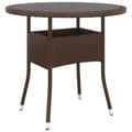 Miniatyrbillede 5 af 8: bistrosæt til haven 5 dele polyrattan og hærdet glas brun