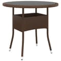 Miniatyrbillede 6 af 8: bistrosæt til haven 5 dele polyrattan og hærdet glas brun