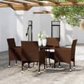 Miniatyrbillede 1 af 8: bistrosæt til haven 5 dele polyrattan og hærdet glas brun
