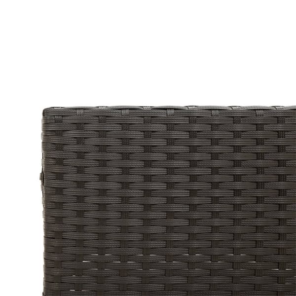 havesofa med bord og hynder L-formet polyrattan sort