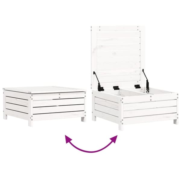 sofasæt til haven 5 dele massivt fyrretræ hvid