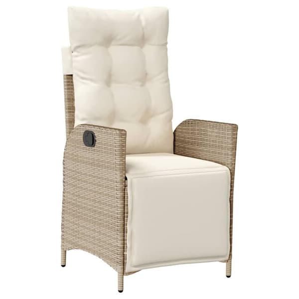 Matgrupp för trädgården med dynor 7 delar beige konstrotting