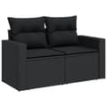 Miniatyrbillede 3 af 10: sofasæt til haven 11 dele med hynder polyrattan sort