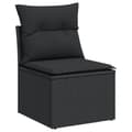 Miniatyrbillede 5 af 10: sofasæt til haven 11 dele med hynder polyrattan sort