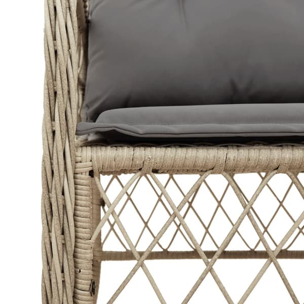 Matgrupp för trädgården med dynor 5 delar mixbeige konstrotting