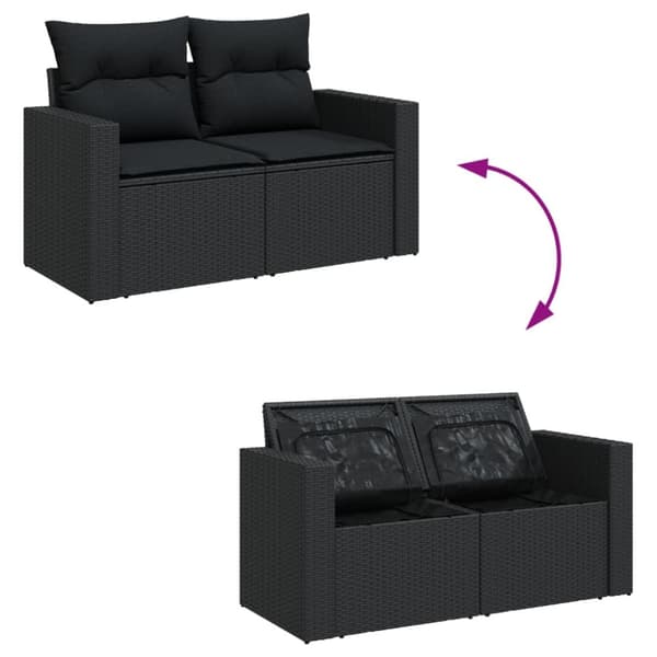 sofasæt til haven 12 dele med hynder polyrattan sort