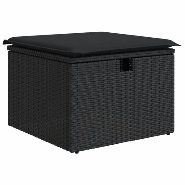 sofasæt til haven 7 dele med hynder polyrattan sort