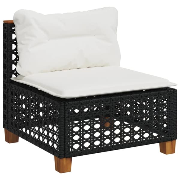 sofasæt til haven 7 dele med hynder polyrattan sort